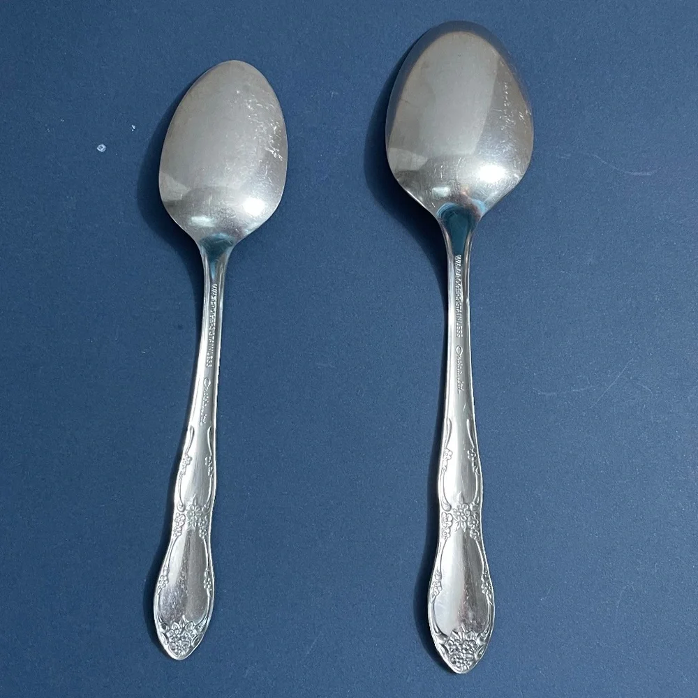 Oneida Wm Rogers Flatware Fenway Pattern 1 Teaspoon 1 Soup Spoon Made in USA
